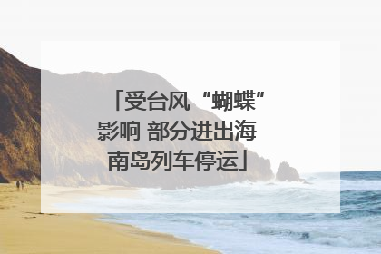 受台风“蝴蝶”影响 部分进出海南岛列车停运