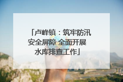 卢峰镇：筑牢防汛安全屏障 全面开展水库排查工作