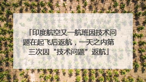印度航空又一航班因技术问题在起飞后返航，一天之内第三次因“技术问题”返航