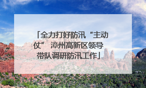 全力打好防汛“主动仗” 漳州高新区领导带队调研防汛工作