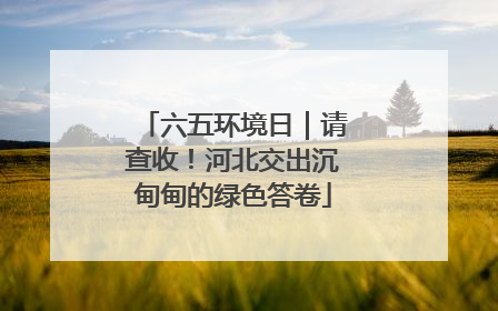 六五环境日｜请查收！河北交出沉甸甸的绿色答卷