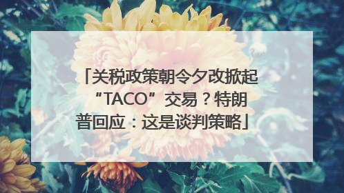 关税政策朝令夕改掀起“TACO”交易？特朗普回应：这是谈判策略