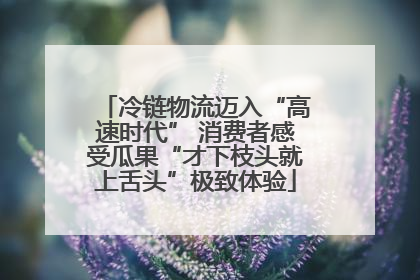 冷链物流迈入“高速时代” 消费者感受瓜果“才下枝头就上舌头”极致体验