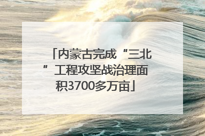 内蒙古完成“三北”工程攻坚战治理面积3700多万亩