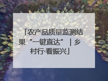 农产品质量监测结果“一键直达”｜乡村行·看振兴
