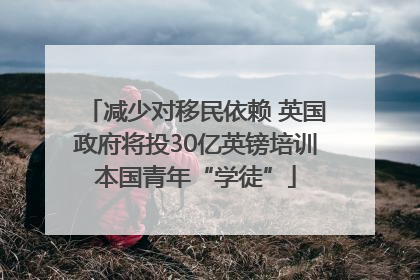 减少对移民依赖 英国政府将投30亿英镑培训本国青年“学徒”