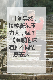刘昊然：接棒靳东压力大，赋予《温暖的味道》不同情感表达