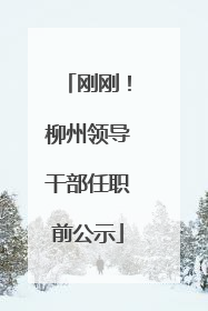 刚刚！柳州领导干部任职前公示