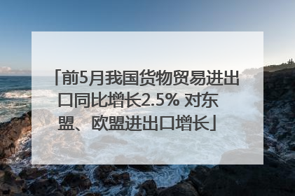 前5月我国货物贸易进出口同比增长2.5% 对东盟、欧盟进出口增长