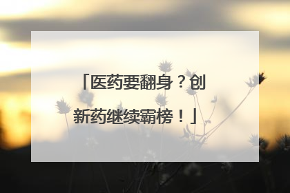 医药要翻身？创新药继续霸榜！