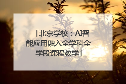 北京学校：AI智能应用融入全学科全学段课程教学