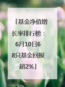 基金净值增长率排行榜：6月10日68只基金回报超2%