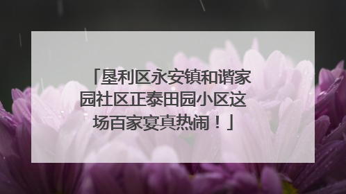 垦利区永安镇和谐家园社区正泰田园小区这场百家宴真热闹！