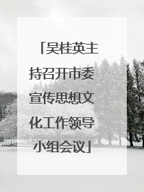 吴桂英主持召开市委宣传思想文化工作领导小组会议