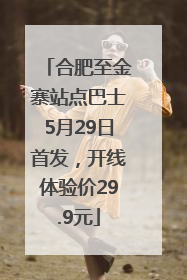 合肥至金寨站点巴士5月29日首发，开线体验价29.9元