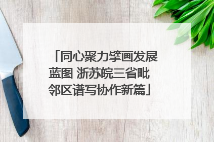 同心聚力擘画发展蓝图 浙苏皖三省毗邻区谱写协作新篇