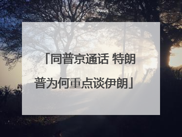 同普京通话 特朗普为何重点谈伊朗