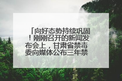向好态势持续巩固！刚刚召开的新闻发布会上，甘肃省禁毒委向媒体公布三年禁毒工作“成绩单”