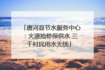 唐河县节水服务中心：火速抢修保供水 三千村民用水无忧