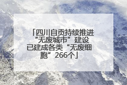 四川自贡持续推进“无废城市”建设 已建成各类“无废细胞”266个