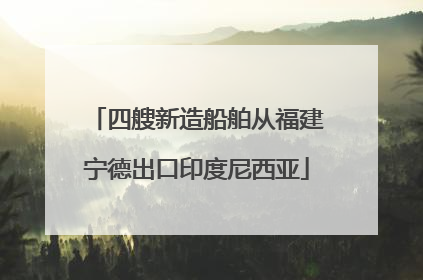 四艘新造船舶从福建宁德出口印度尼西亚