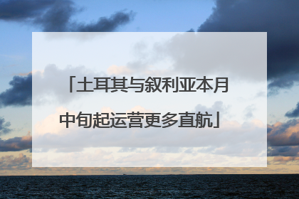 土耳其与叙利亚本月中旬起运营更多直航