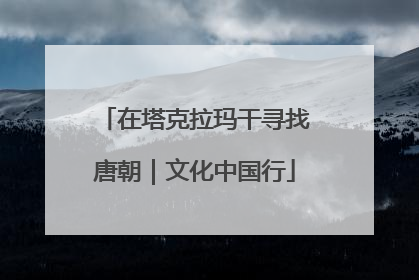 在塔克拉玛干寻找唐朝｜文化中国行