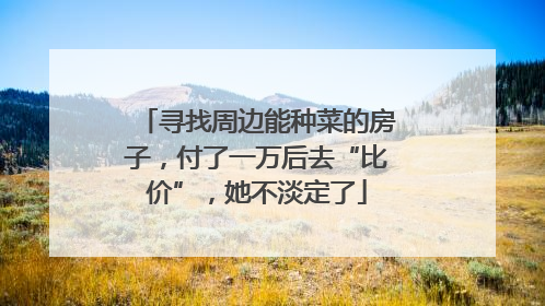 寻找周边能种菜的房子，付了一万后去“比价”，她不淡定了