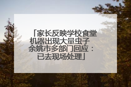家长反映学校食堂机器出现大量虫子 余姚市多部门回应：已去现场处理