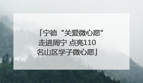 宁德“关爱微心愿”走进周宁 点亮110名山区学子微心愿