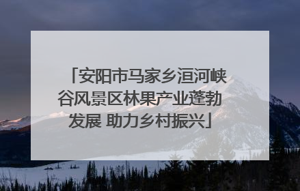 安阳市马家乡洹河峡谷风景区林果产业蓬勃发展 助力乡村振兴