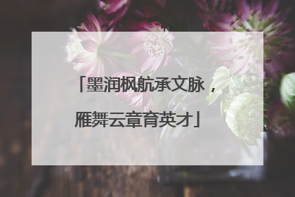 墨润枫航承文脉，雁舞云章育英才