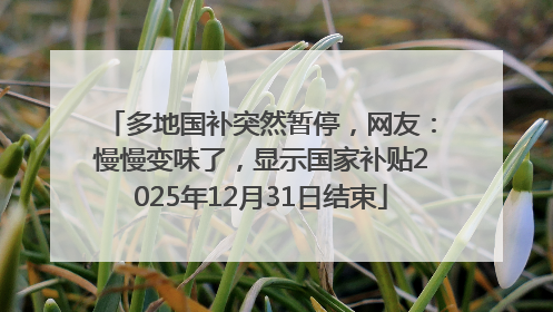 多地国补突然暂停，网友：慢慢变味了，显示国家补贴2025年12月31日结束