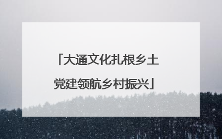 大通文化扎根乡土 党建领航乡村振兴