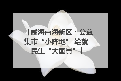 威海南海新区：公益集市“小阵地” 绘就民生“大图景”