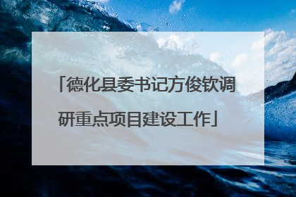 德化县委书记方俊钦调研重点项目建设工作