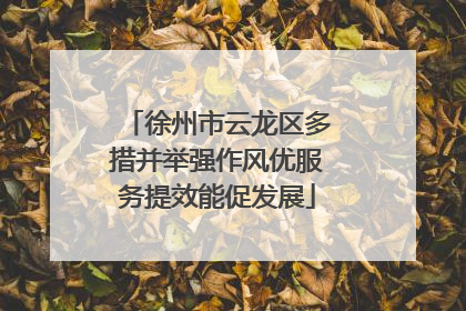 徐州市云龙区多措并举强作风优服务提效能促发展