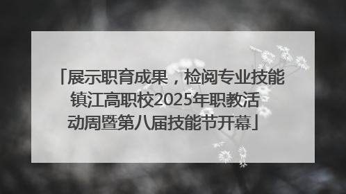 展示职育成果，检阅专业技能 镇江高职校2025年职教活动周暨第八届技能节开幕