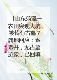 山东菏泽一农田突现大坑被传有古墓？属地回应：系老井，无古墓迹象，已回填