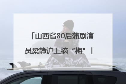 山西省80后蒲剧演员梁静沪上摘“梅”