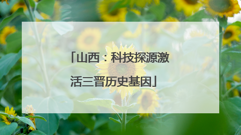 山西：科技探源激活三晋历史基因