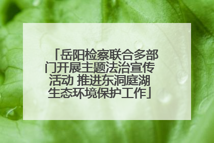 岳阳检察联合多部门开展主题法治宣传活动 推进东洞庭湖生态环境保护工作
