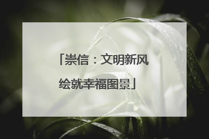 崇信：文明新风绘就幸福图景
