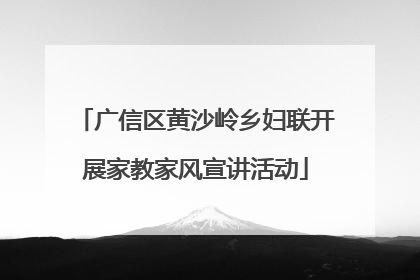 广信区黄沙岭乡妇联开展家教家风宣讲活动