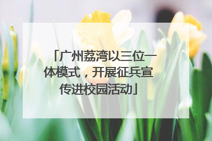 广州荔湾以三位一体模式，开展征兵宣传进校园活动