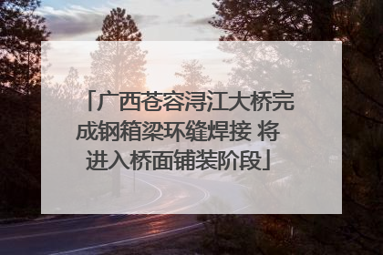 广西苍容浔江大桥完成钢箱梁环缝焊接 将进入桥面铺装阶段