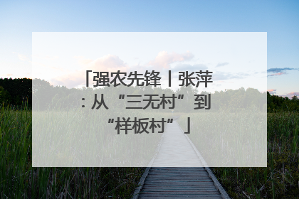 强农先锋丨张萍：从“三无村”到“样板村”