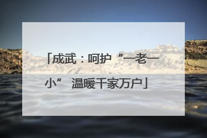 成武：呵护“一老一小” 温暖千家万户