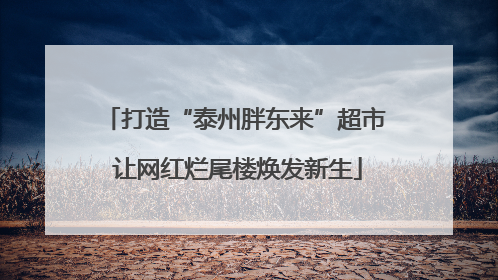 打造“泰州胖东来”超市 让网红烂尾楼焕发新生