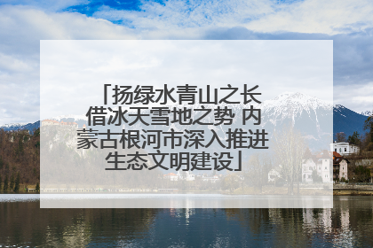 扬绿水青山之长 借冰天雪地之势 内蒙古根河市深入推进生态文明建设